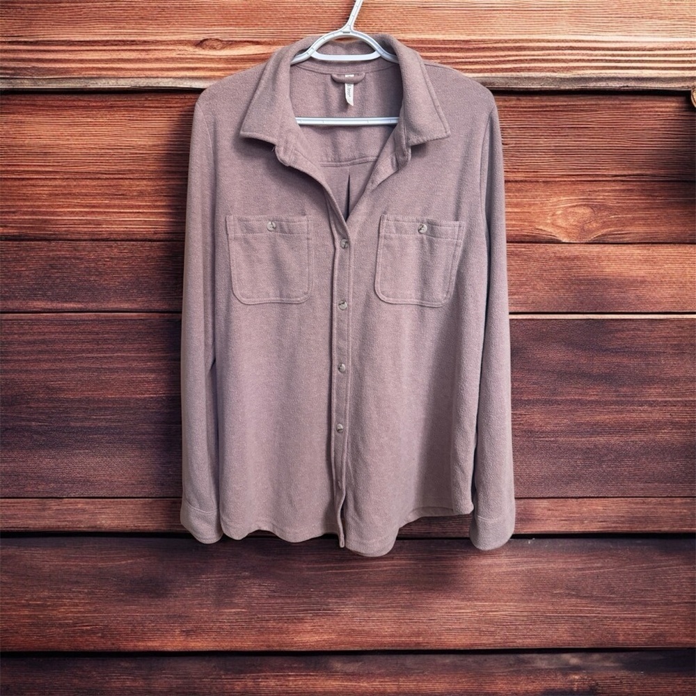 Mia & Tess Cozy Knit Button Up Top